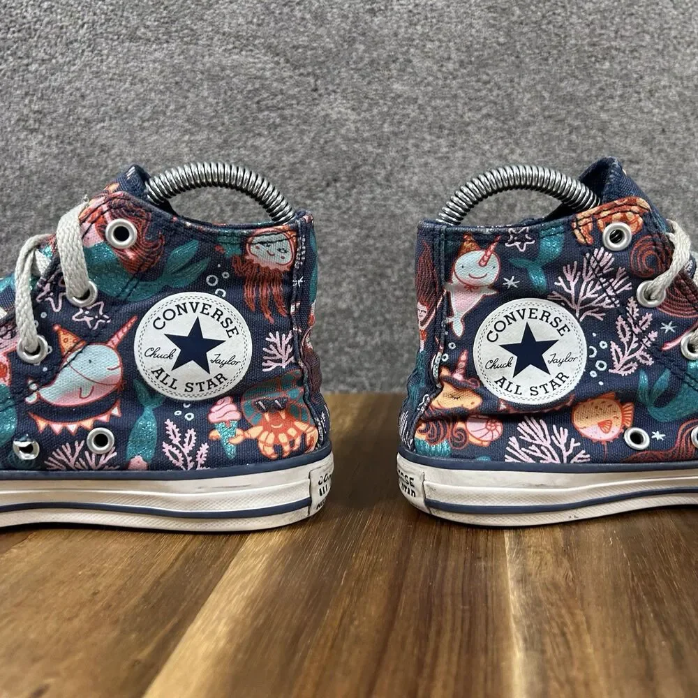 Converse Chuck Taylor All Star Kids Size 1 Mermaid Under The Sea Athletic Shoes